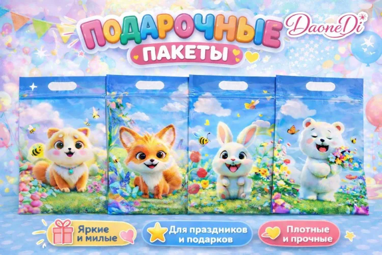 Набор подарочных пакетов 15.5х22.5см 10шт  купить,NaN