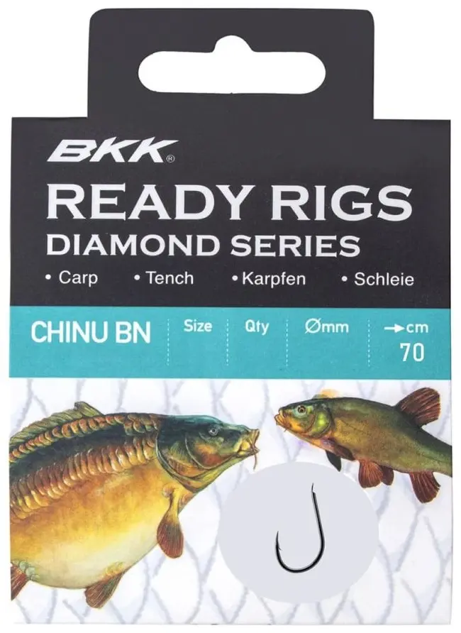 Крючок для рыбалки BKK Поводки с крючками BKK Ready Rig Diamond - Chinu BN №10, Диаметр Ø 0.16, 70cm одинарный черный 10 шт купить,NaN