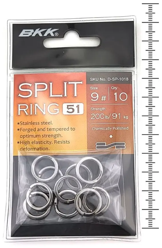 Кольцо заводное BKK Заводные кольца Split Ring-51 №9 — 91kg — D-SP-1018 купить,NaN
