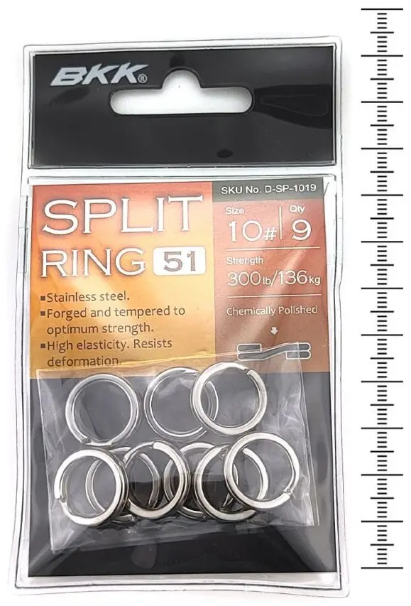 Кольцо заводное BKK Заводные кольца Split Ring-51 №10 — 136kg — D-SP-1019 купить,NaN