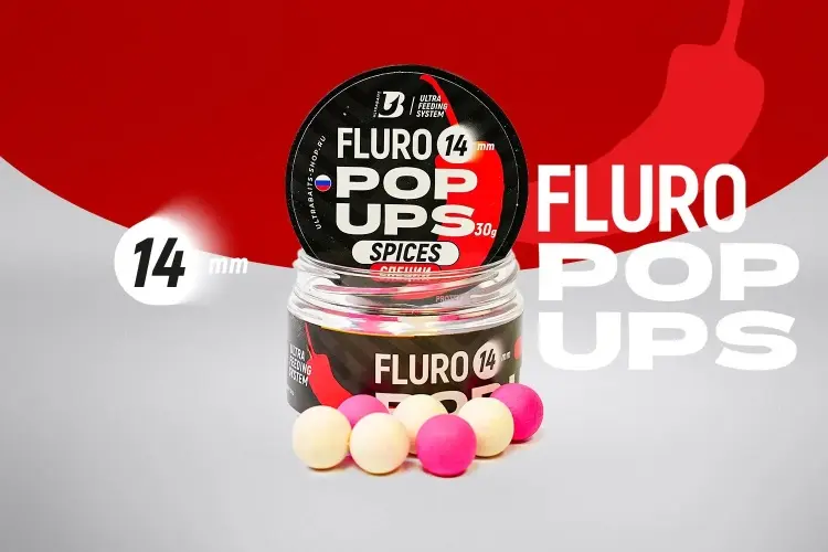 Прикормка ULTRABAITS FLURO POP UPS 14 мм специи 0.03 кг купить,NaN