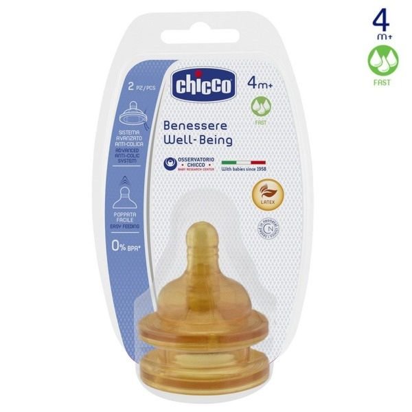 Соска для бутылочек Chicco Wellbeing  2 шт купить,NaN