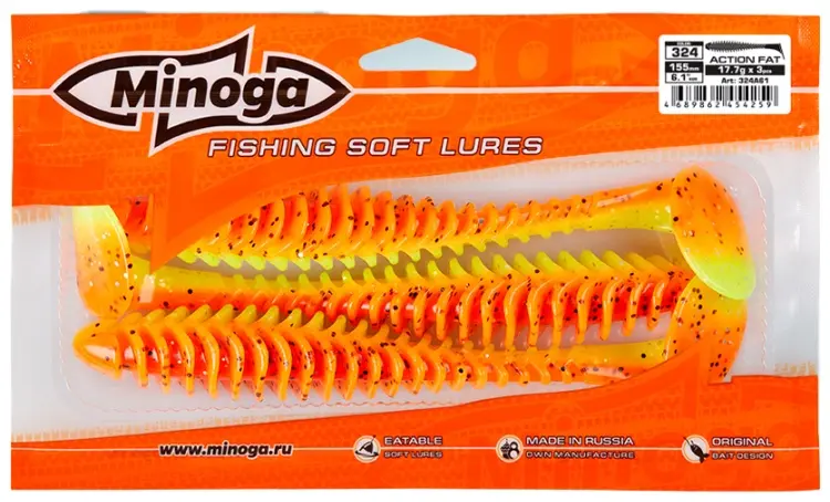 Мягкая приманка Minoga Action Fat 6,1 3 шт 155 мм 324 купить,NaN
