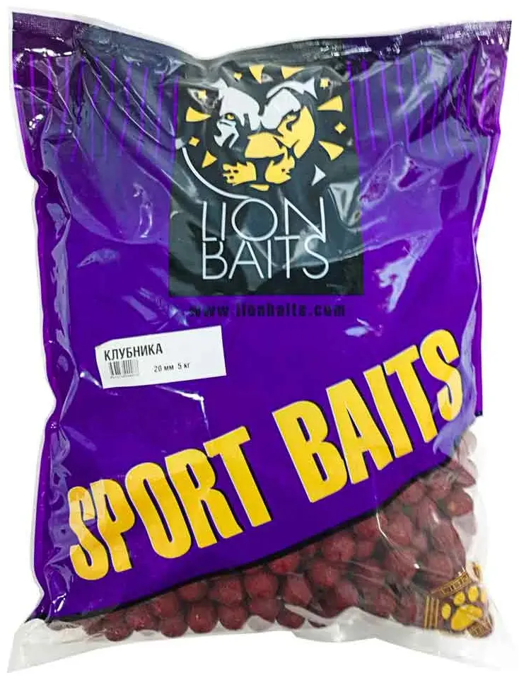 Прикормка Lion Baits Бойлы SPORT BAITS 20мм Клубника 5 кг купить,NaN