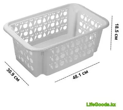 LifeGoods.kz корзина универсальная 48.1x30.9x18.5 см, пластик купить,NaN