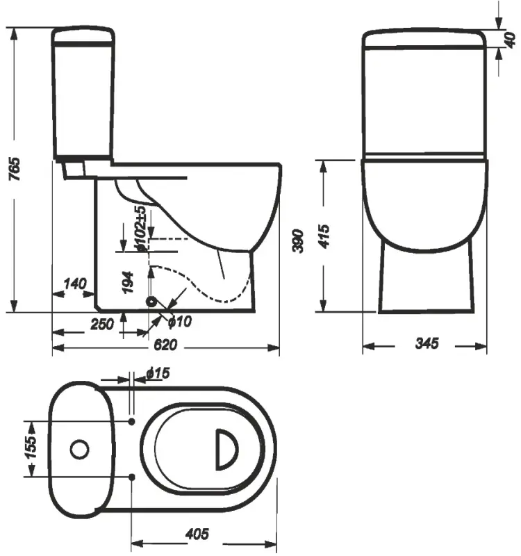 Sanita Luxe унитаз-компакт Art Comfort WC.CC/Art/2-DM/WHT.G/S1, санфарфор