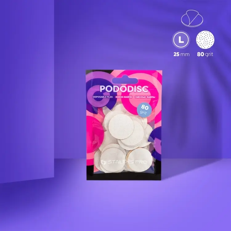 Staleks сменные файлы для педикюрного диска Pododisc Pro L 80 грит 50 шт купить,NaN