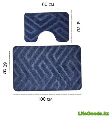 LifeGoods.kz комплект ковриков LG51680 100x60 см, полиэстер купить,NaN