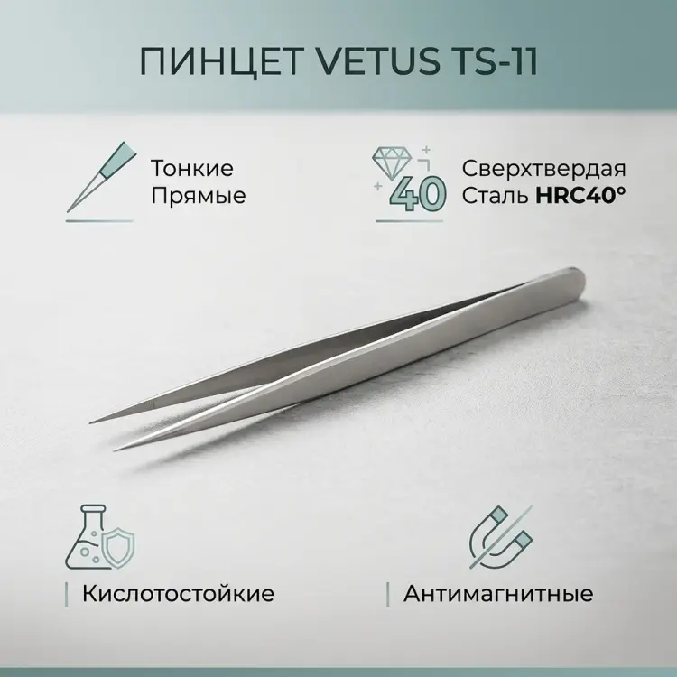 пинцет TS-11 Vetus 1 шт купить,NaN