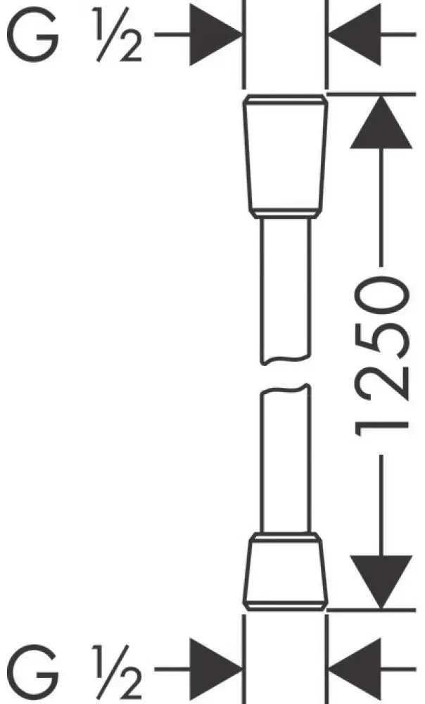 Шланг для душа Hansgrohe пластик, 125 см, подключение 1/2x1/2