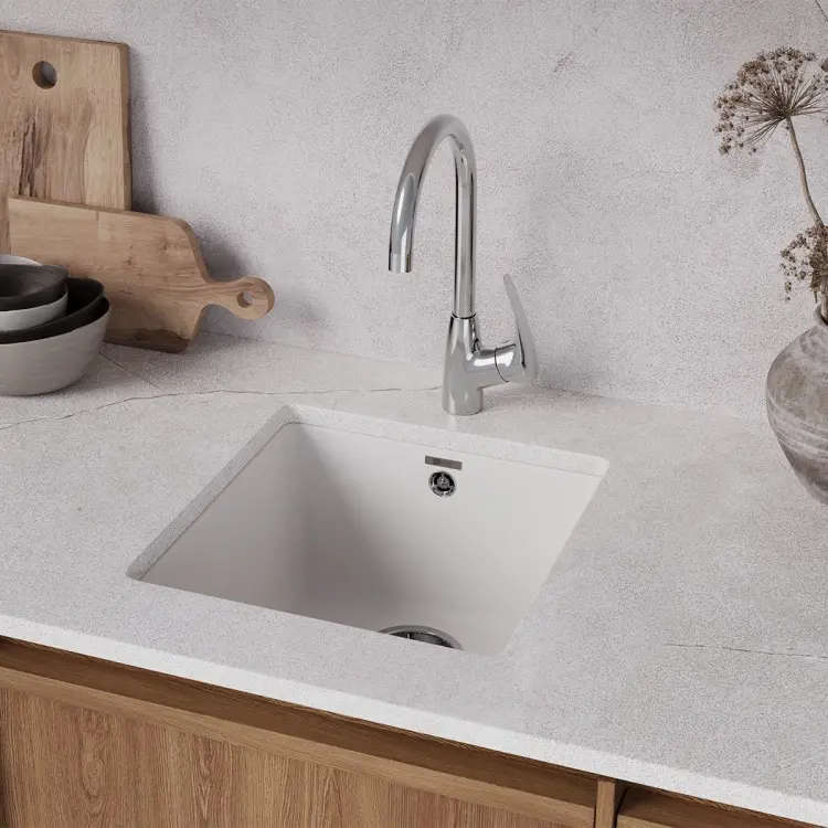 Кухонная мойка Lemark Sinara 400-U 45х40х20 см, искусственный камень, тон бежевый купить,NaN