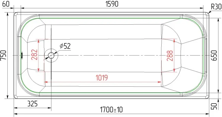 Ванна Универсал Ностальжи-У 170x75 см, чугун купить,NaN