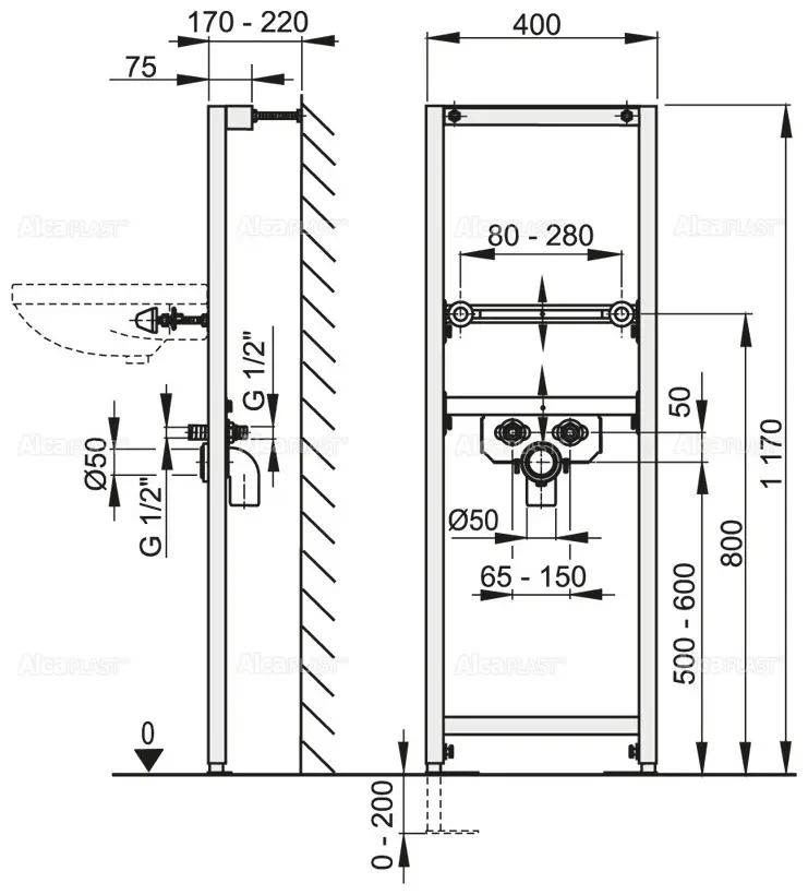 Alcaplast рамная инсталляция A104A/1200 купить,NaN