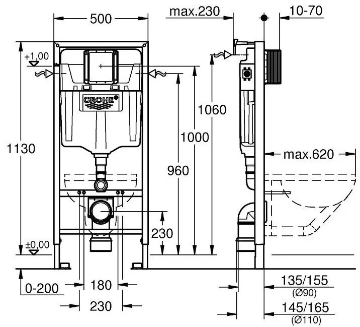 Grohe унитаз с инсталляцией 38772001+Gerz Торнадо , санфаянс