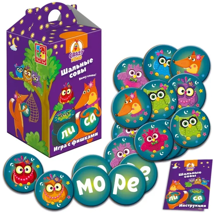 Карточки Vladi Toys Шальные совы. Вижу слово! купить,NaN