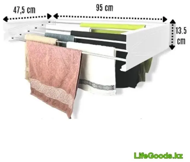 Сушилка настенная LifeGoods.kz 47.5x95x15 см, кол-во уровней: 1, металл купить,NaN