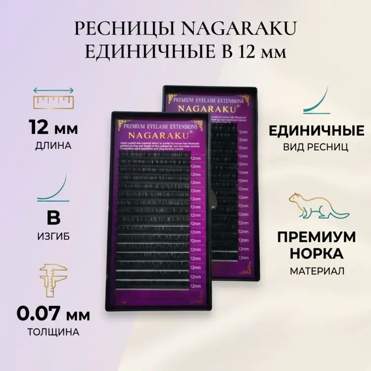 NAGARAKU единичные B 0.07 мм черный 12 мм купить,NaN