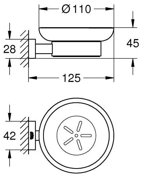 Grohe мыльница Essentials Cube 40754001 1 шт, стекло, металл купить,NaN