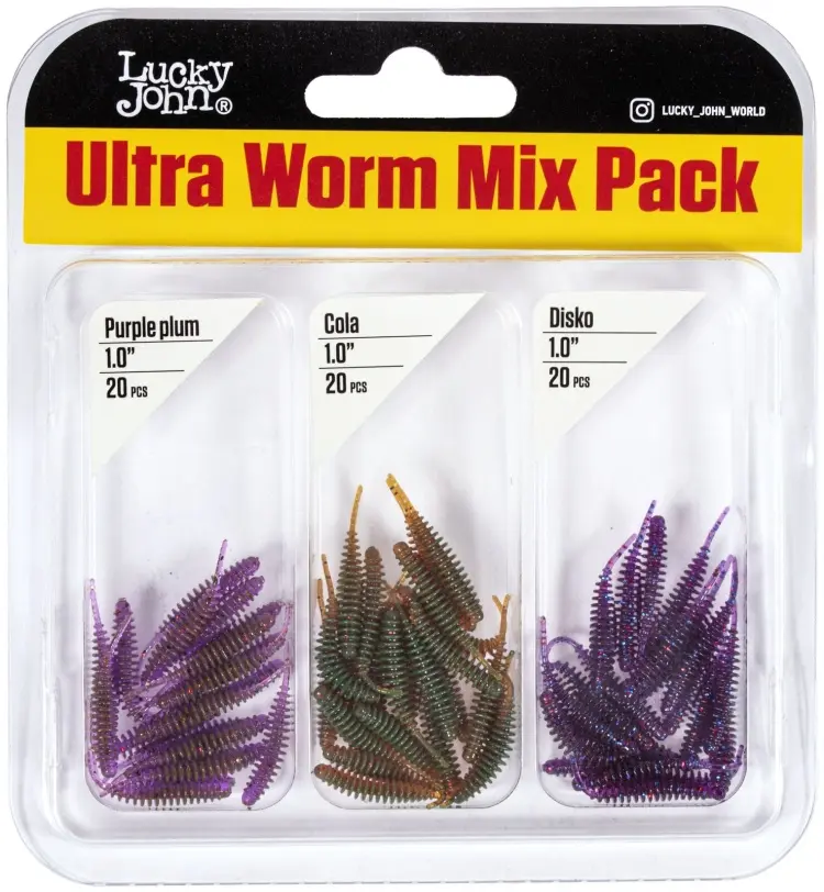 Мягкая приманка Lucky John Pro Series ULTRA WORM 1,0in MIX1 60 шт 225.4 мм купить,NaN