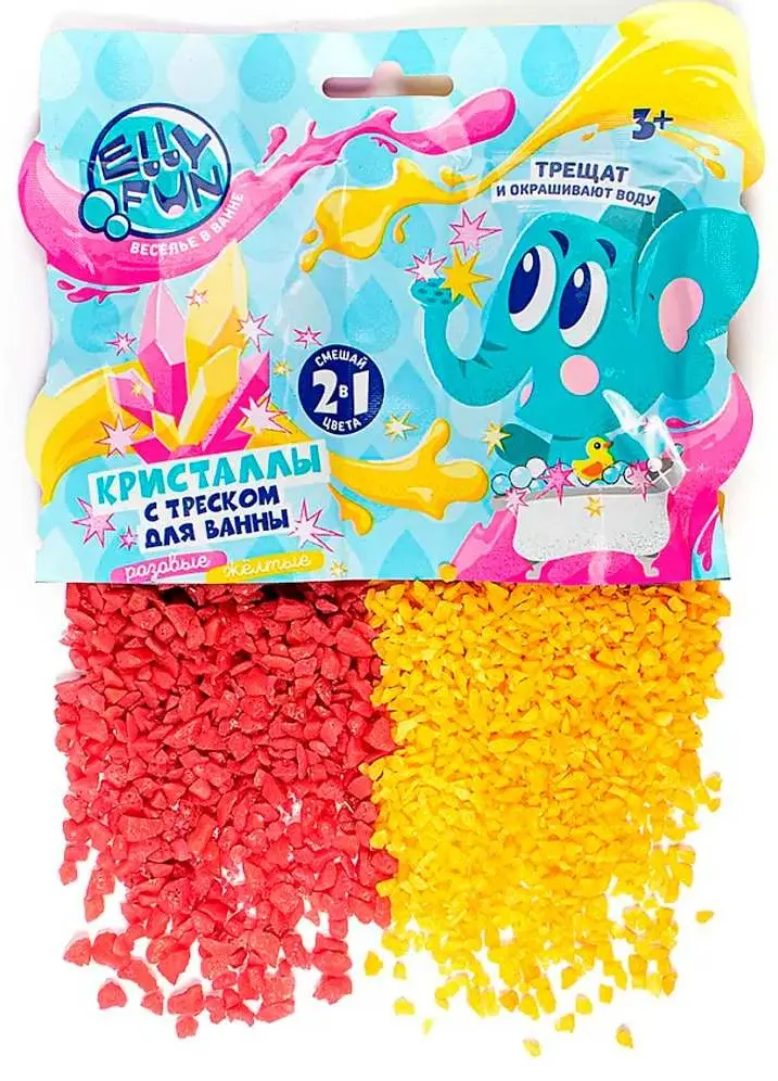 Набор Ellyfun 445 Кристаллы с треском 2 в 1 розовый желтый пластик розовый, желтый купить,NaN