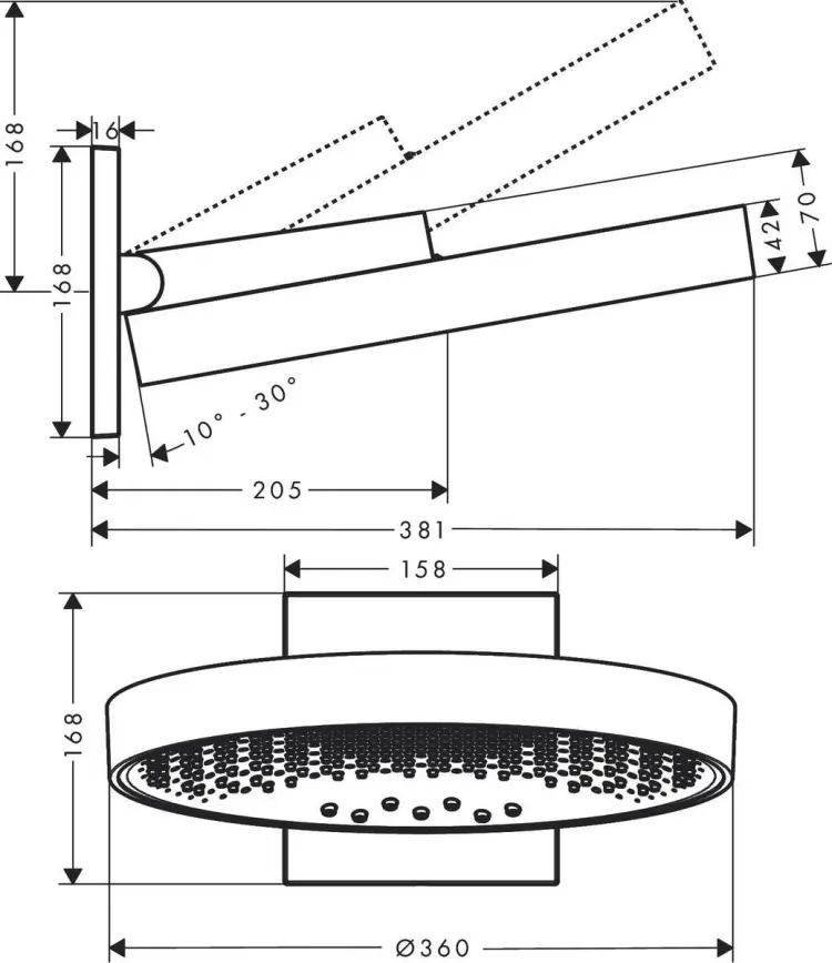 Hansgrohe верхний душ Rainfinity 360 26234670