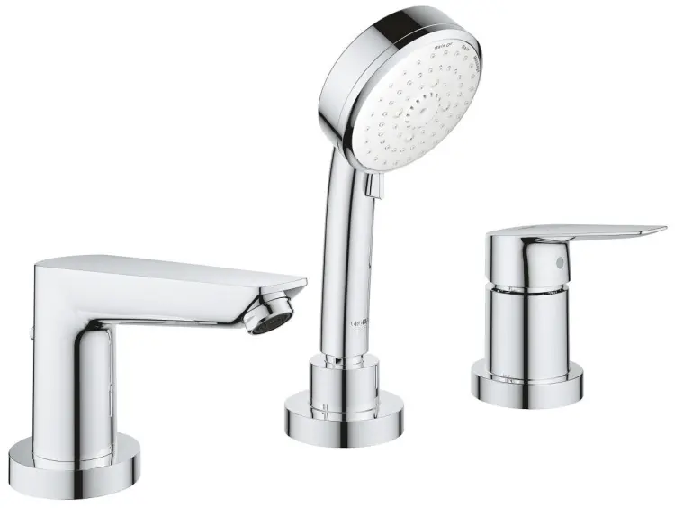 Смеситель для ванны Grohe Готовый комплект для ванной комнаты GROHE, cмеситель для ванны BauEdge и ручной душ Tempesta Cosmopolitan, хром (2511710A), латунь, цвет хром купить,NaN
