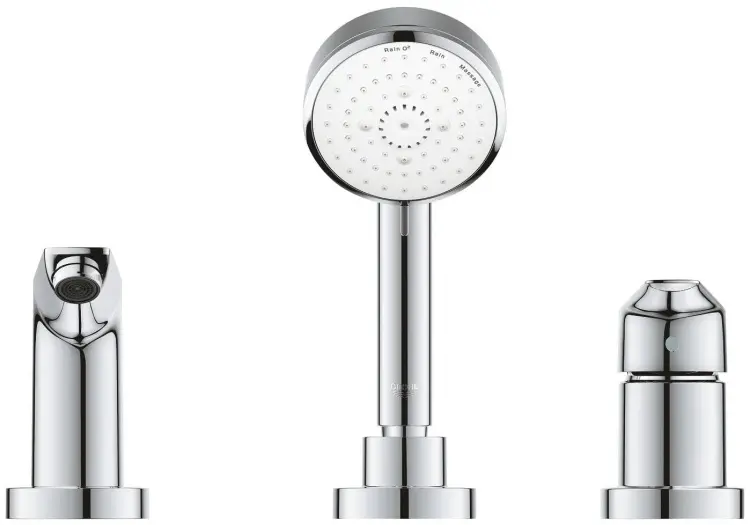 Смеситель для ванны Grohe Готовый комплект для ванной комнаты GROHE, cмеситель для ванны BauEdge и ручной душ Tempesta Cosmopolitan, хром (2511710A), латунь, цвет хром купить,NaN