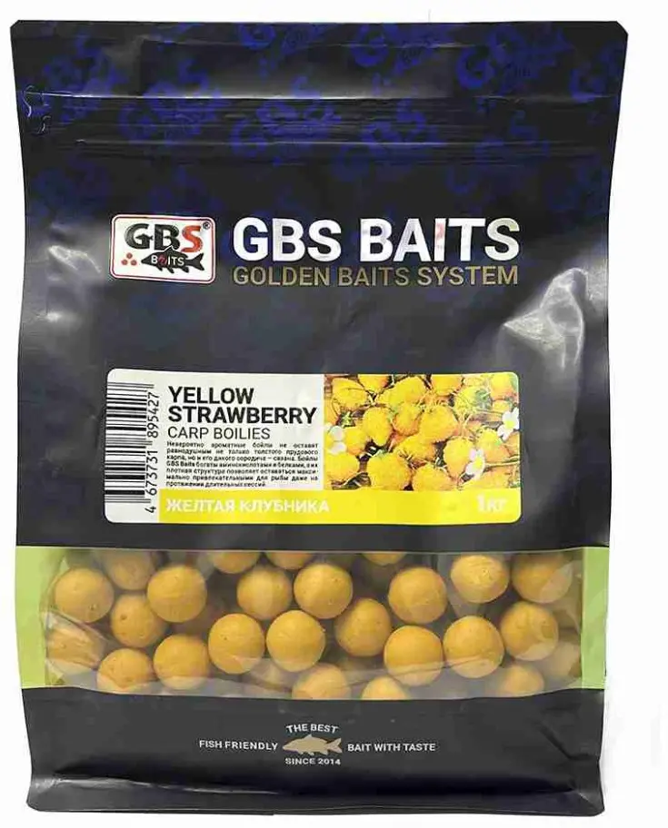 Прикормка GBS Baits GBS-20-1-Y-STR Желтая клубника 1 кг купить,NaN