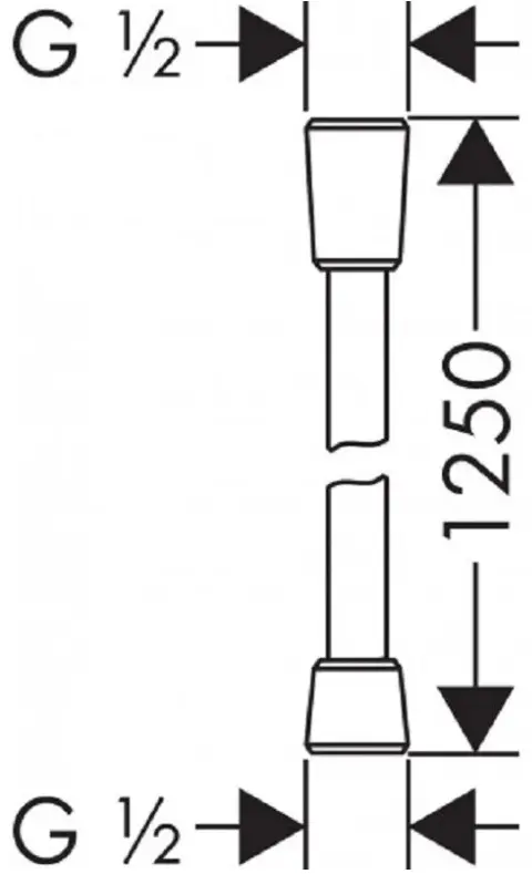 Шланг для душа Hansgrohe пластик, 125 см, подключение 1/2x1/2 купить,NaN