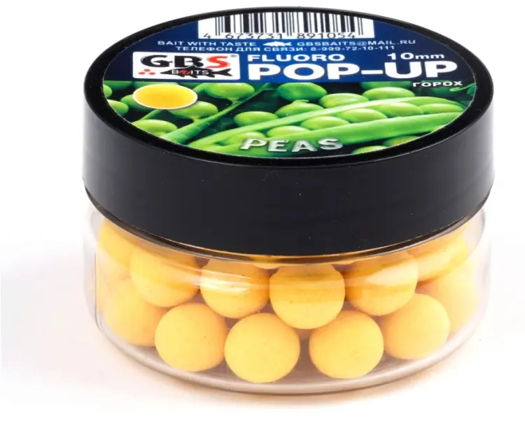Прикормка GBS плавающие Baits Pop-up 8мм Горох желтый 0.04 кг купить,NaN