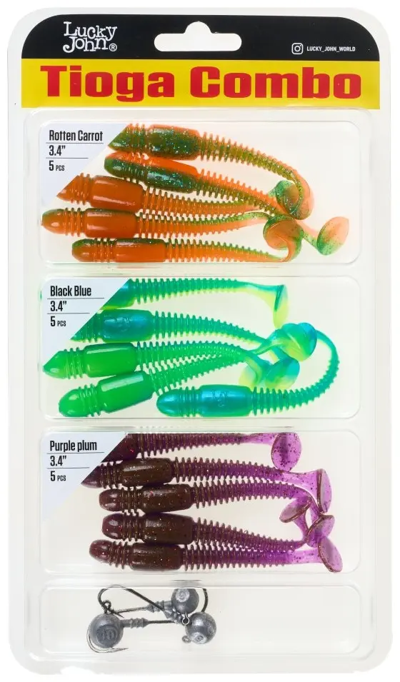 Мягкая приманка Lucky John Pro Series Tioga 3.4" 15 шт 8.64 мм MIX3/S13/T50/T56 купить,NaN