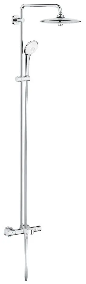 Grohe душевой набор (гарнитур) Душевая система GROHE Euphoria System 260 с термостатом для ванны, настенный монтаж, хром (27475002), латунь купить,NaN