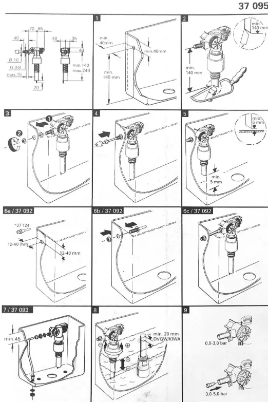 Grohe комплект впускного и смывного гарнитура 37092000, пластик