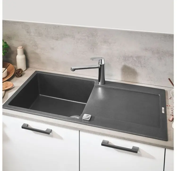 Кухонная мойка Grohe White House Grohe 31645AT0 100х50х20 см, кварцевый композит, тон графитовый