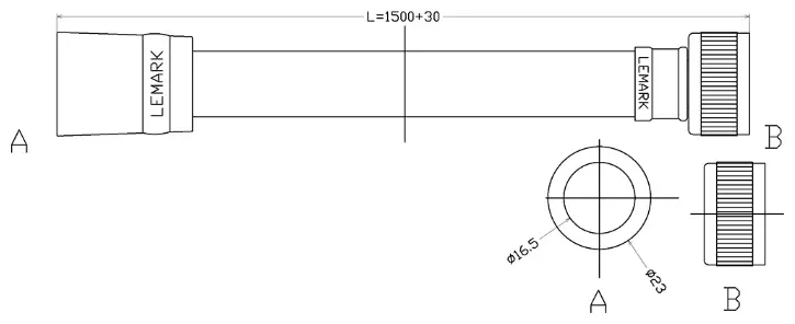 Шланг для душа Lemark пластик, 150 см, подключение 1/2x1/2 купить,NaN