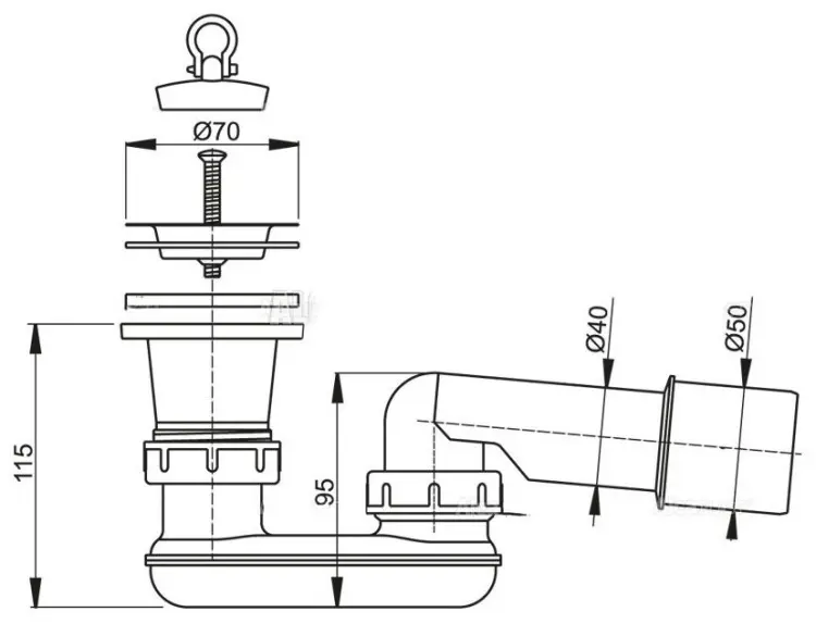 Сифон Alcaplast A461-50 - ForteMarket Сифон Alcaplast A461-50 купить,NaN