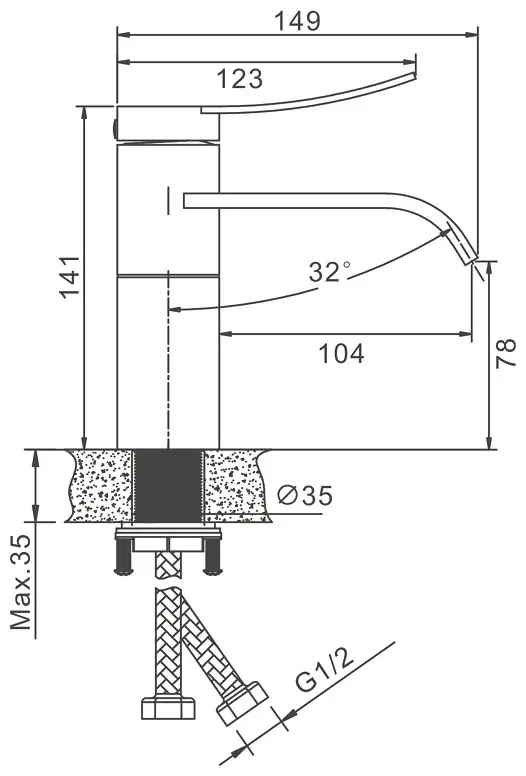 Смеситель Belz White House BELZ B10812-1, нержавеющая сталь, цвет сатин купить,NaN