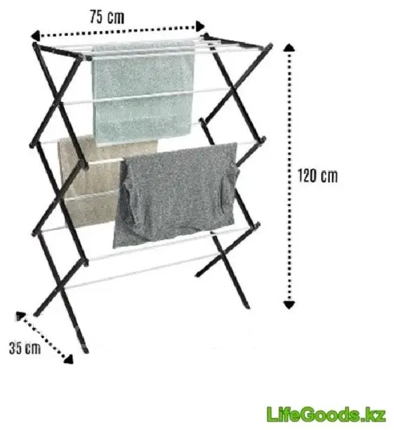 Сушилка напольная LifeGoods.kz 35x75x120 см, кол-во уровней: 6, металл купить,NaN