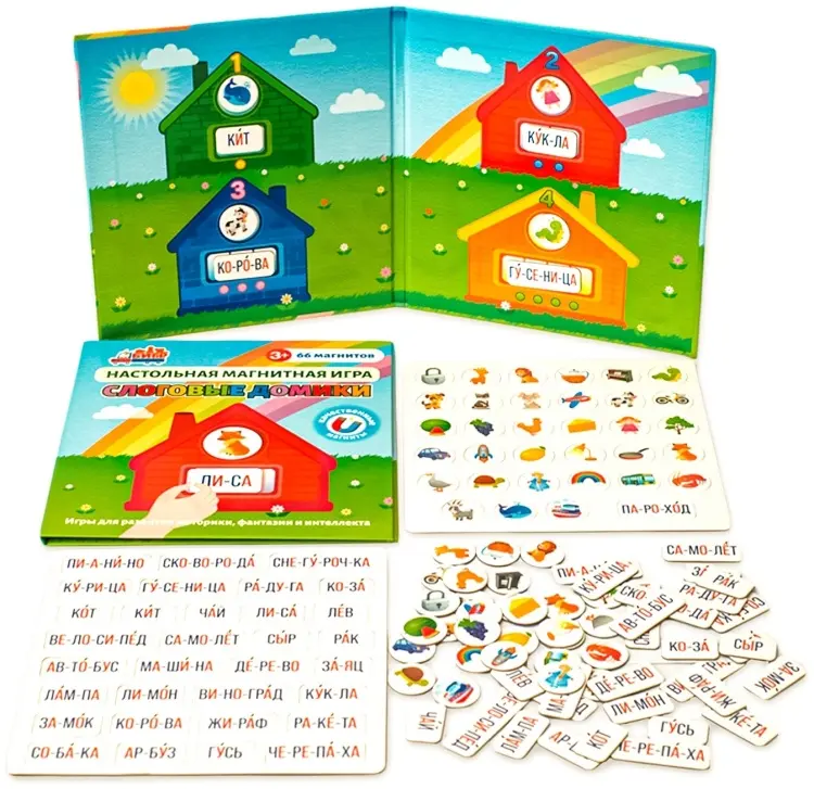 Магнитная игра Бигр Магнитная игра Слоговые домики (мини) купить,NaN