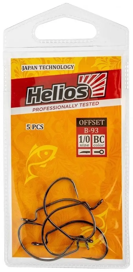 Крючок для рыбалки Helios HS-B-93-1/0 офсетный серебристый 5 шт купить,NaN