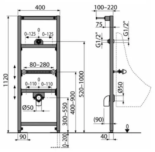 Alcaplast рамная инсталляция A107/1120 купить,NaN