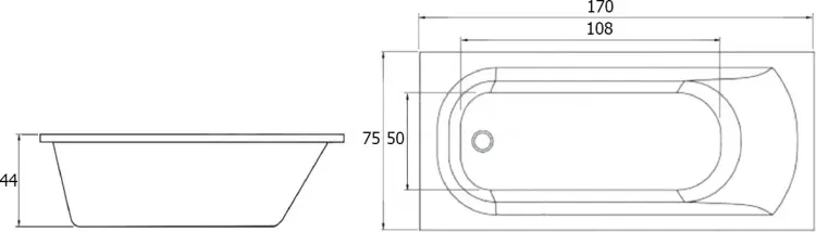 Ванна Appolo White House Sansara 170x75 см, акрил купить,NaN