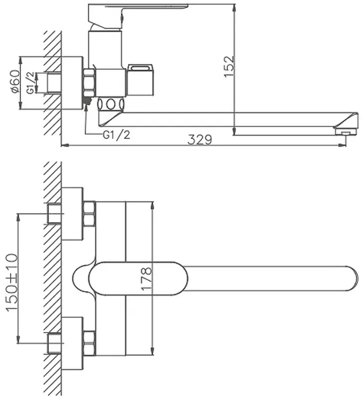 Смеситель для ванны Haiba HB22590, латунь, цвет хром купить,NaN