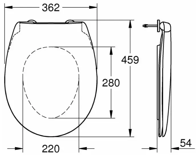 Сиденье Grohe 39493000 459x362 мм
