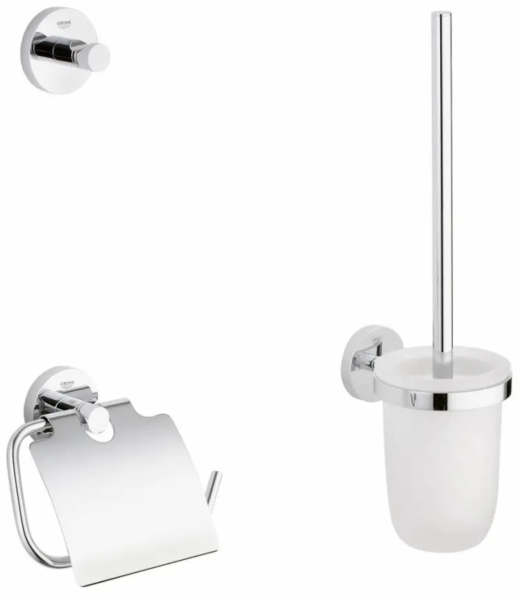 Grohe набор держателей Essentials Accessories 40407001 3 шт, стекло, металл купить,NaN