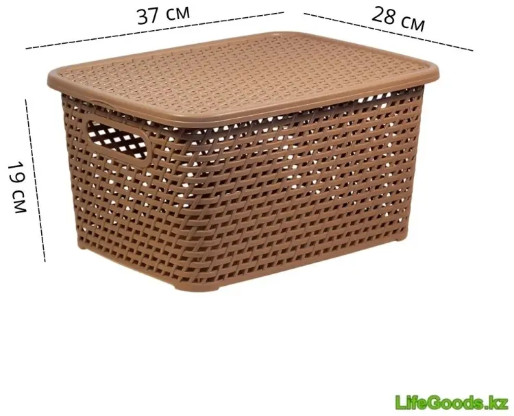 LifeGoods.kz ящик универсальный 37x28x19 см, пластик купить,NaN