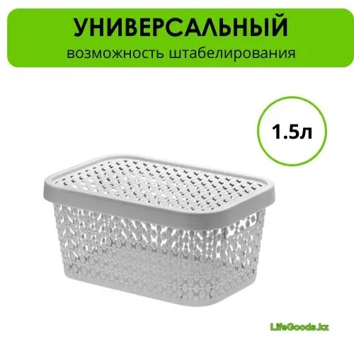 LifeGoods.kz коробка универсальная 19x13x9 см, пластик купить,NaN