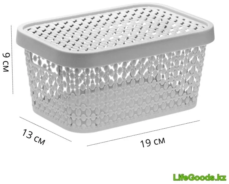 LifeGoods.kz коробка универсальная 19x13x9 см, пластик купить,NaN