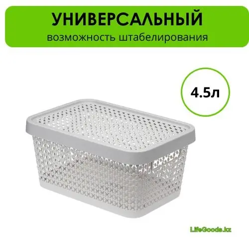 LifeGoods.kz коробка универсальная 27x18x12.5 см, пластик купить,NaN