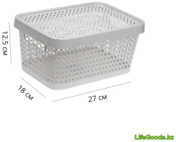 LifeGoods.kz коробка универсальная 27x18x12.5 см, пластик купить,NaN